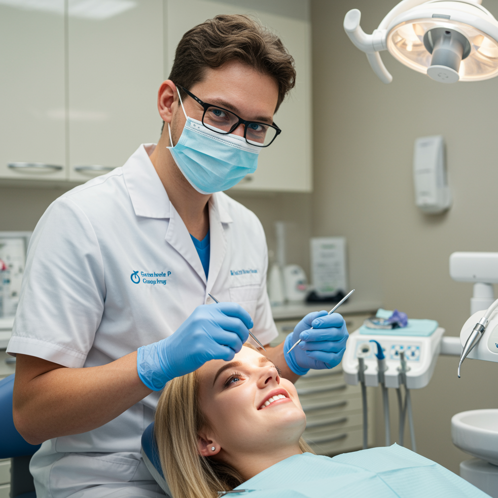 Dental patient in chair